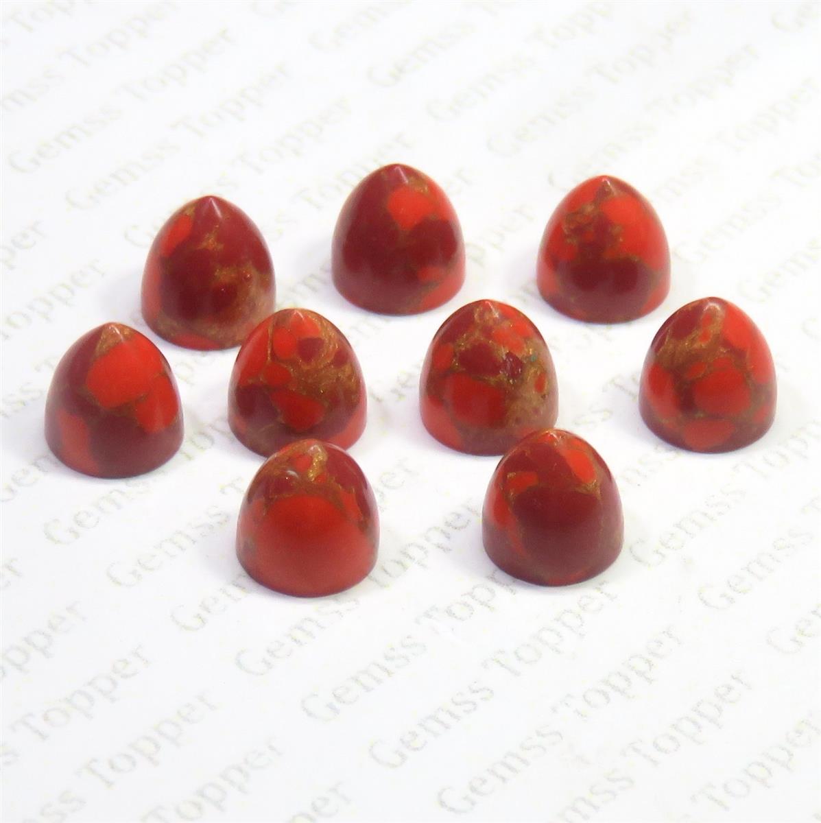 Strawberry Mohave Turquoise 10x10 mm Bullet Cabochon